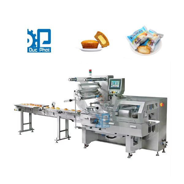 Máy đóng gói bánh custas túi bụng Máy đóng gói bánh custas