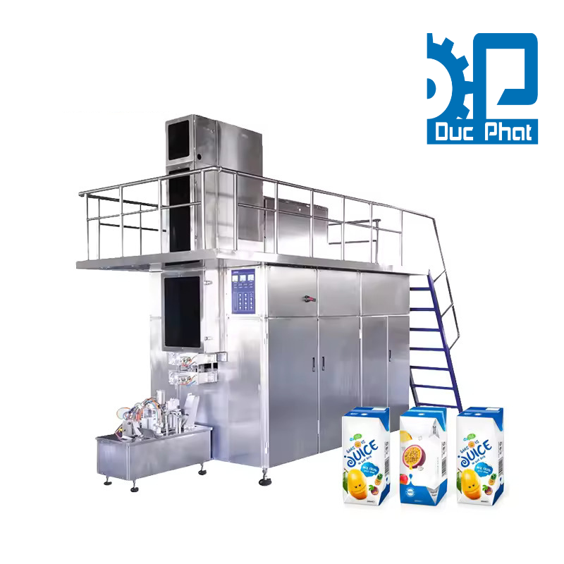 Máy đóng gói nước dừa dạng hộp Máy đóng gói nước dừa dạng hộp