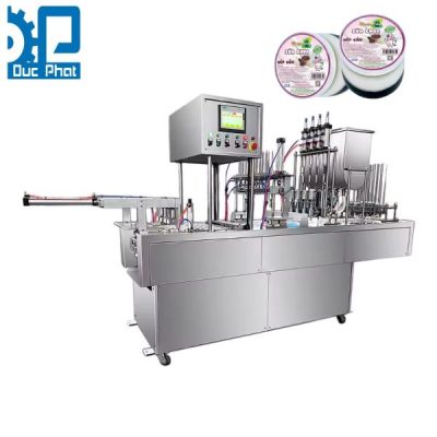 Máy đóng gói sữa chua dạng hộp đóng nắp nhựa Máy đóng gói sữa chua dạng hộp đóng nắp nhựa