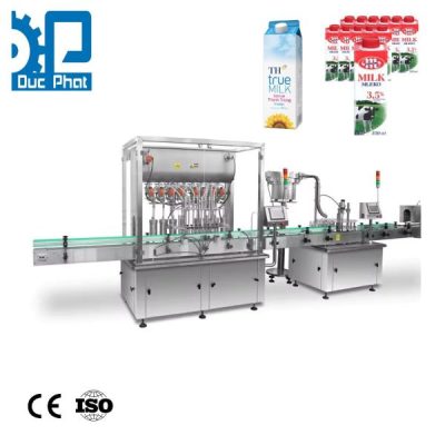 Máy đóng gói sữa tươi dạng hộp gắn nắp Máy đóng gói sữa tươi dạng hộp gắn nắp