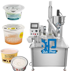 Máy đóng gói kem cốc dán seal