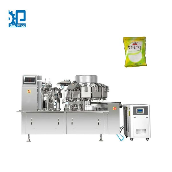 Máy đóng gói bột ngũ cốc hút chân không mâm xoay