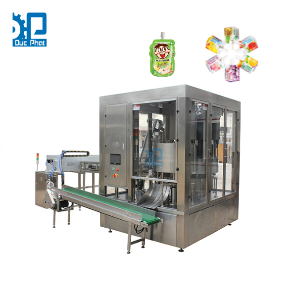 Quy trình đóng gói thạch rau câu dạng túi có gắn nắp